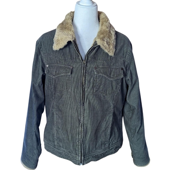 Green lined corduroy coat - Picture 1 of 4